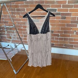 BCBGMaxAzria Black and Tan Dress